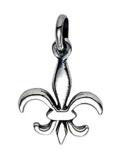 Fleur de Lis Lilie echt 925 Silber Amulett 21 mm Talisman Sinnlichkeit & Liebe