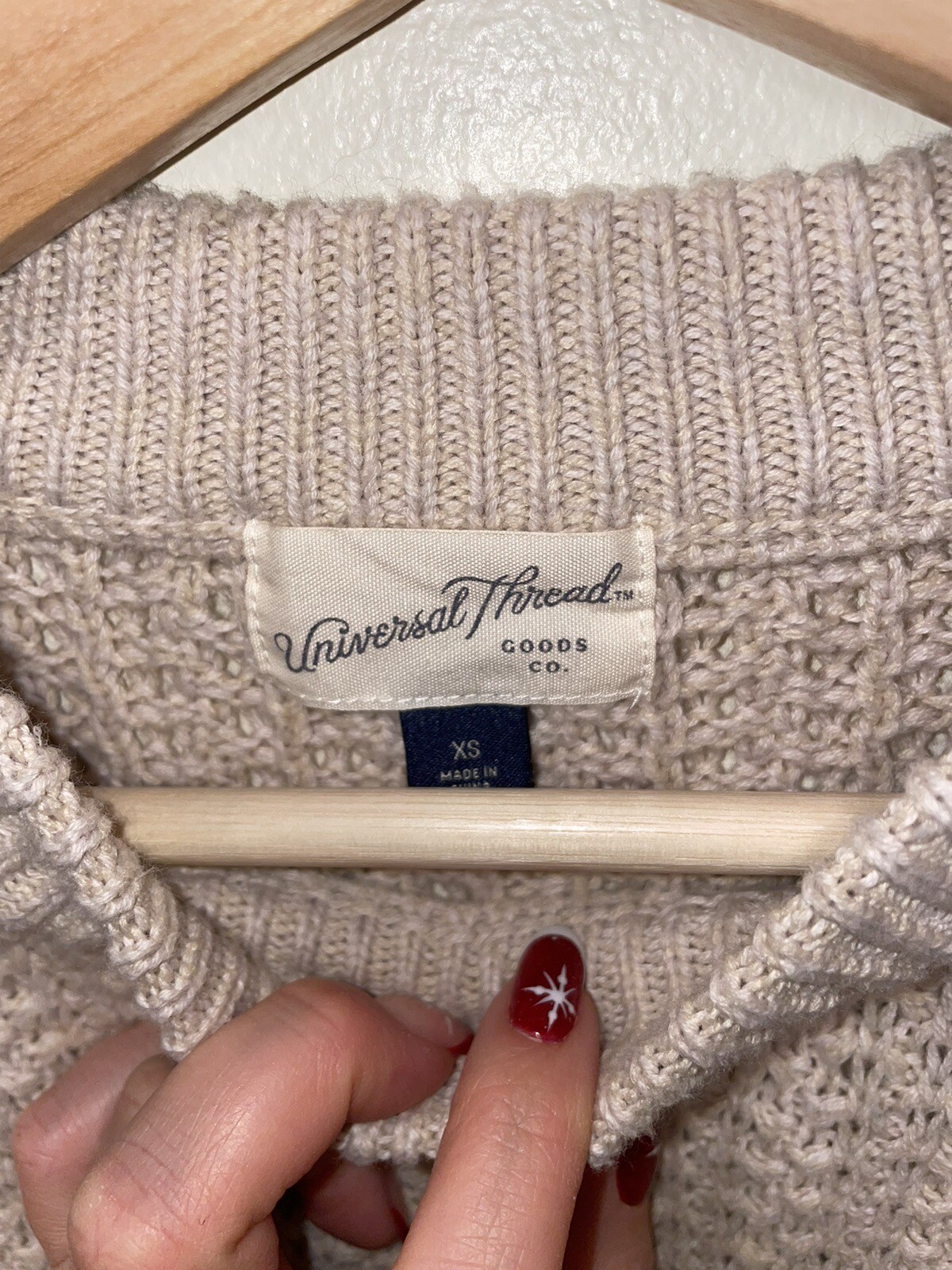 UNIVERSAL THREAD Beige Cotton Blend Pullover Swea… - image 2