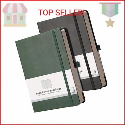 AHGXG Graph Paper Notebook 2 Pack - A5 Grid Paper Notebook/Journal Hardcover wit