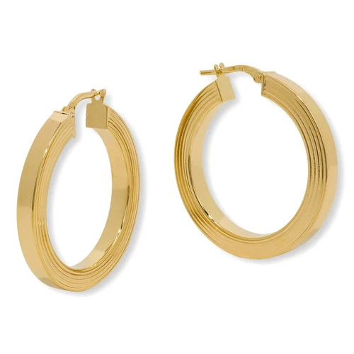 Bellezza Bronze Hollow Hoop Earrings. - product listing photo