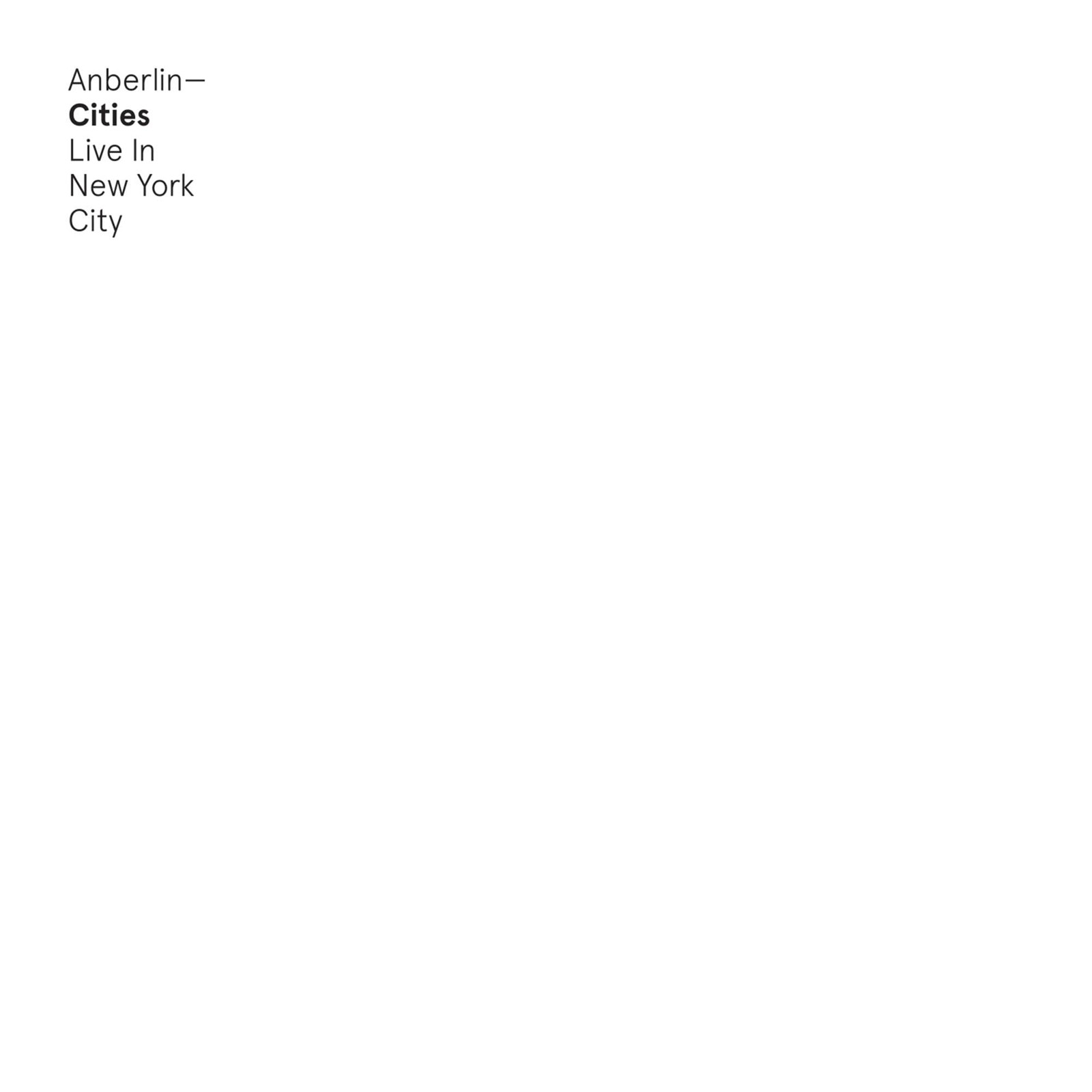 Anberlin Cities: Концерт в Нью-Йорке (CD)