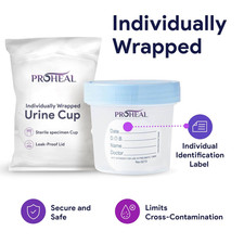 Sterile Urine Specimen Cups with Lids 2PK - 4 Oz. Sample Urine Cups for Spec...