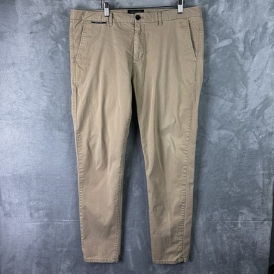 Scotch & Soda Mott Khaki Chino Pants Mens 36x32 Slim Fit Cotton Stretch
