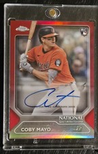 2025 Topps Chrome National Convention Coby Mayo Red Refractor Auto 2/5
