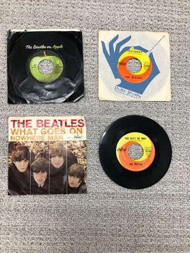 LOT of (4) THE BEATLES Hits 7" 45's, Yesterday, Hey Jude, Nowhere Man, Can't Buy