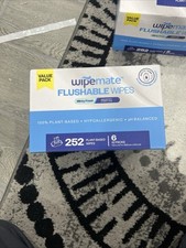 6 PACK, 252 ULTRA Flushable Butt Wipes, Soothing Vitamin E  Aloe Unscented