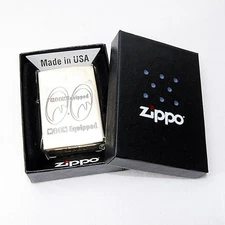 Genuine Zippo Brass Lighter Moon Equipped Vintage Classic Used