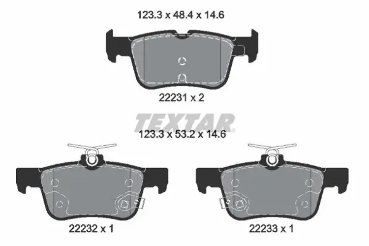 Brake pads 2223103 TEXTAR for FORD MONDEO V Saloon KUGA II MONDEO V Hatchback