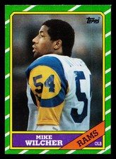 1986 Topps - #88 Mike Wilcher (RC) Rookie NFL Football Card Rams. rookie card picture
