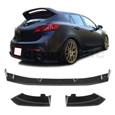 Rear Bumper Lip Spoiler Diffuser For 10-13 Mazda 3 Dual Exhaust Pu Black Ms Rear Bumper Lip Spoiler Diffuser For 10-13 Mazda 3 Dual Exhaust Pu Black Ms