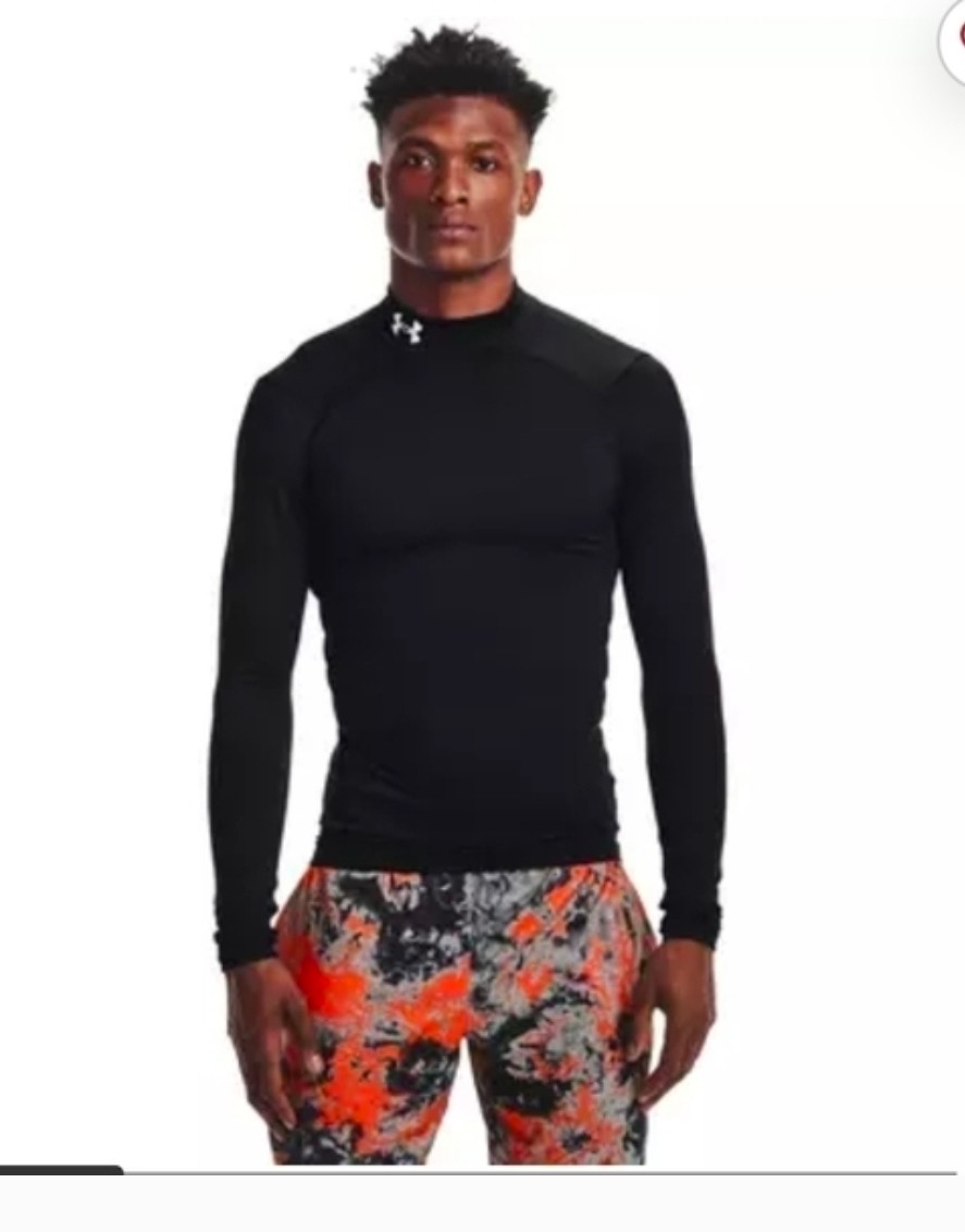 Under Armour ColdGear Men's Black Long Sleeve Pullover Athletic Fit Crew Neck M