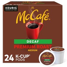 McCafe Premium Roast Decaf Coffee, Keurig K-Cup Pods, Decaffeinated, 24 Count