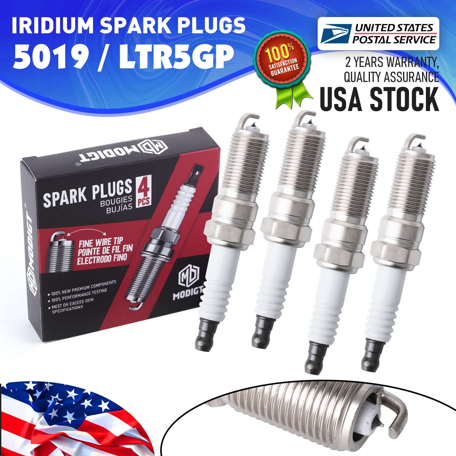 OEM QUALITY 8Pcs Fit For NGK 5019 Iridium Spark Plugs - Brand New MODIGT LTR5GP