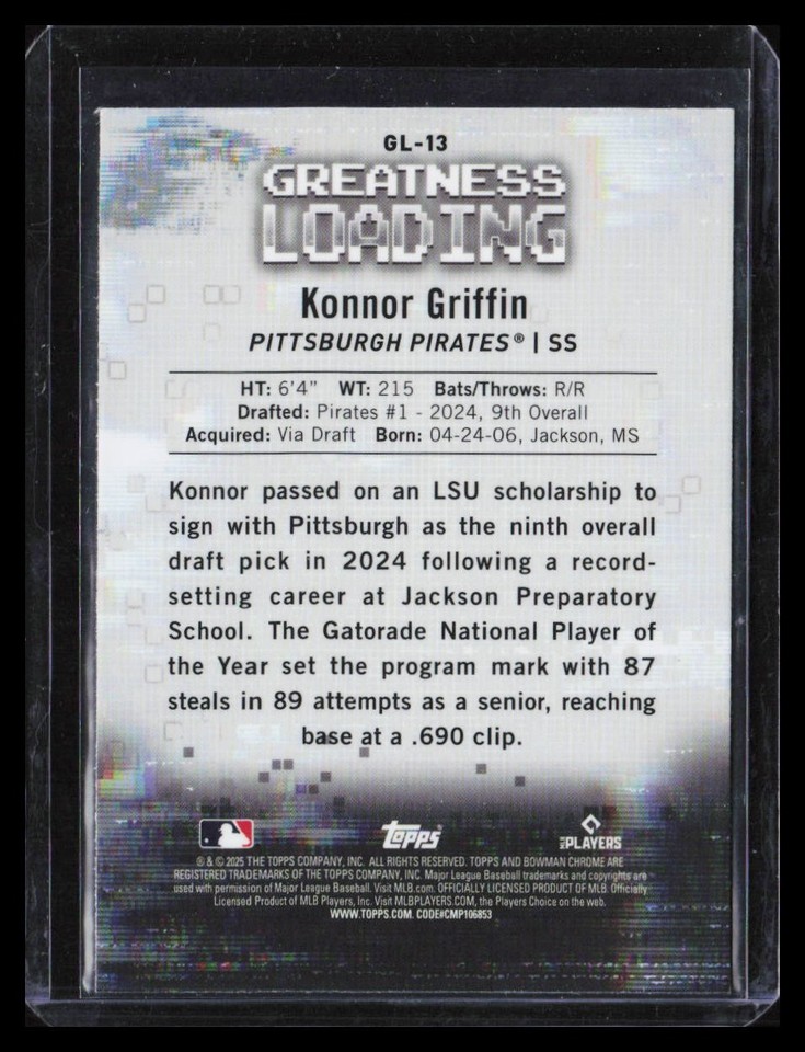 2025 Bowman Chrome Konnor Griffin #GL-13 Greatness Loading | eBay