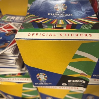 SALE UEFA Euro 2024 Sealed Box Aufkleber mit 100 Packungen