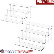 4 Tier Acrylic Display Riser Stand Sturdy Clear Dessert Organizer Easy Assembly
