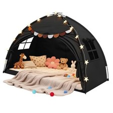 Bed Tent Twin Full Size Bed Tent for Kids Foldable Bunk Canopy Tents Black