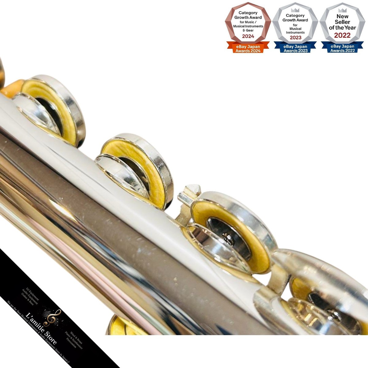 Pearl PF-661 Silver Head Flute C-Foot Tube Closed Hole with E