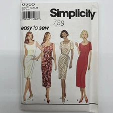 Simplicity 8965 Slim Fit Dress With Drape Option Size 12-16 Vintage 2994 Uncut