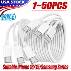 For iPhone 16 15 Pro USB-C to USB-C Cable Fast Charger Lot Type C Charging Cord