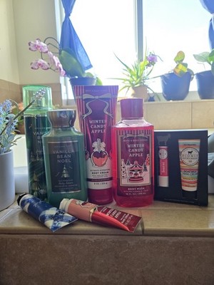 NEW Bath & Body Works Vanilla Bean Candy Apple Dionis Lip Bath Spa Bundle B&BW
