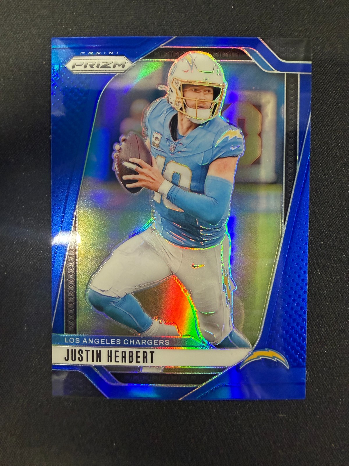 Justin Herbert Blue Prizm (SSP) Panini 2024 Prizm #157 Los Angeles Chargers CS4