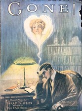 Gone Sheet Music Gus Kahn 1913 Large Format Key of B Flat Will Rossiter