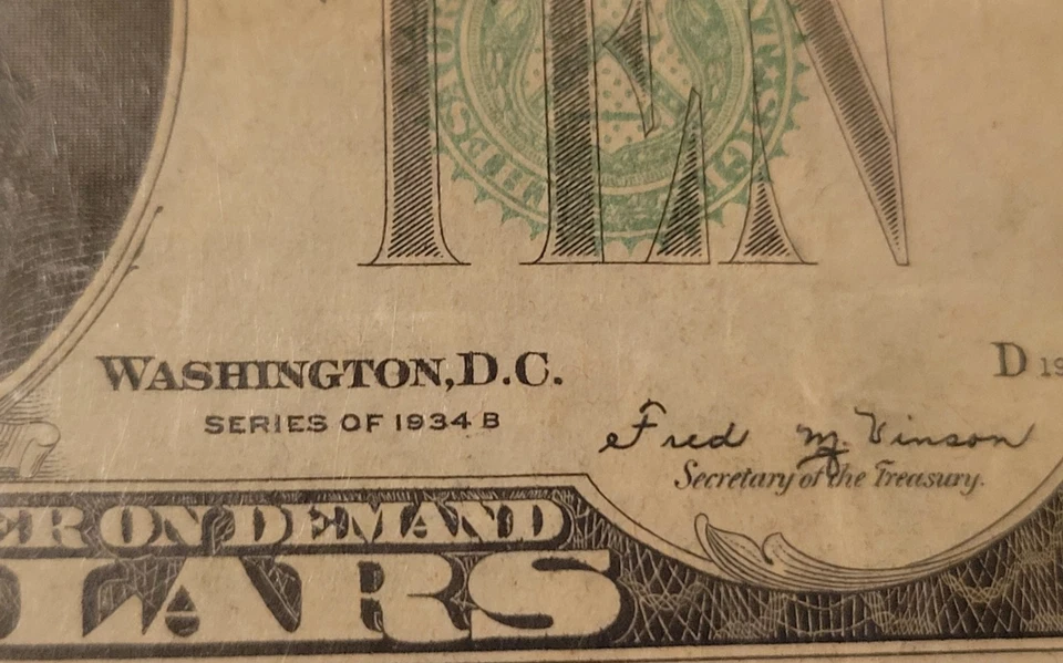 FR-2007C $10 1934-B Federal Reserve Note Philadelphia C-B Block - Image 3 of 3