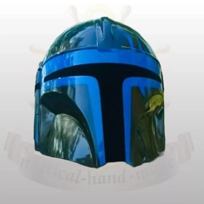 Mandalorian Steel Blue Helmet | Boba Fett Beskar Cosplay LARP Star Wars