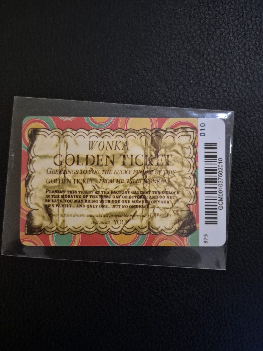 willy wonka coin pusher rare card Willy Wonka Arcade Coin Pusher Card Golden Ticket with Barcode rare