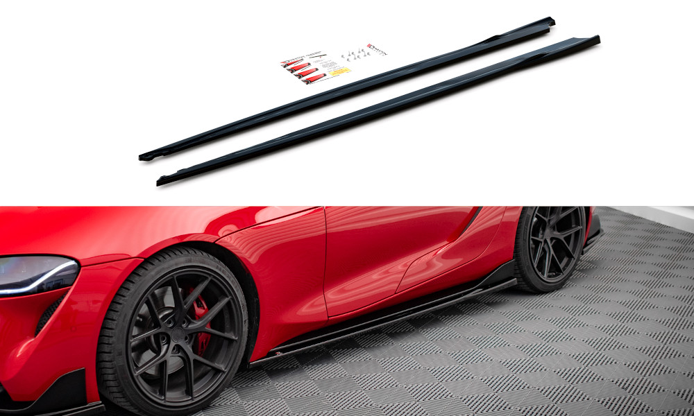 Rajouts des bas de caisse V.3 Toyota Supra Mk5 Maxton en noir brillant premium