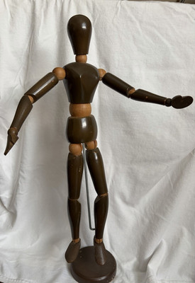 Vintage Wooden Artist Mannequin Poseable Drawing Figure Model on Stand