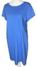 Gap T-Shirt Dress Cotton Bright Periwinkle Blue Pocket Large