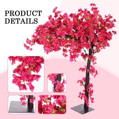 6FT Red Artificial Flowers Handmade Fake Bougainvillea Tree Decor For Indoor