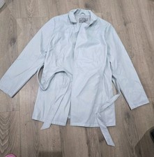 ASOS Belted Trench Coat Grey Beige Colouring Jacket Classic Collar Womens UK 16
