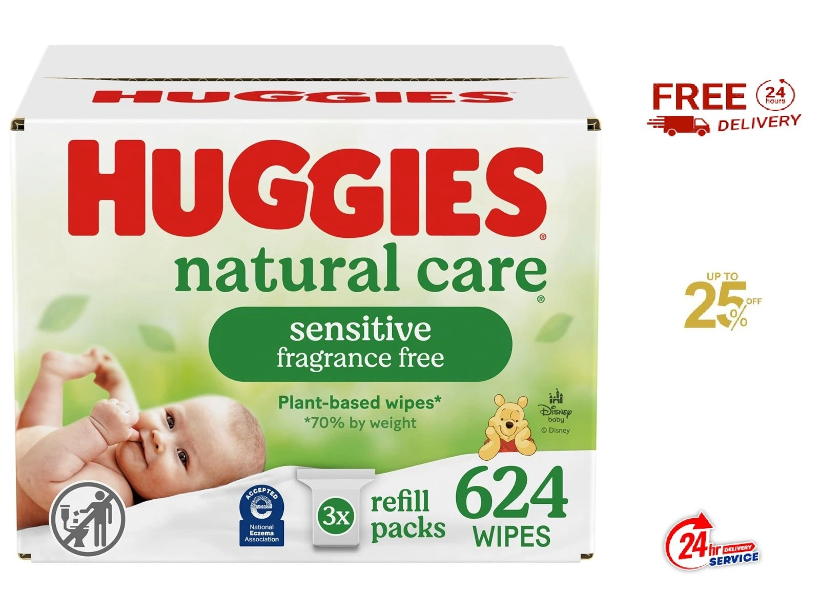 Huggies Natural Care Sensitive Baby Wipes, Unscented, 3 Refill Packs (624 Wipes)
Opens in a new wind