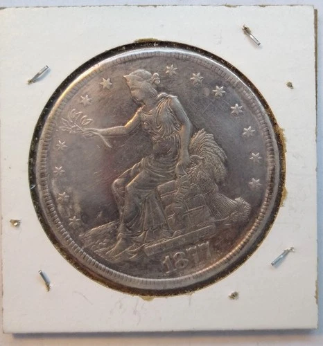 1877 Trade Dollar, Well Toned, VF To XF Details