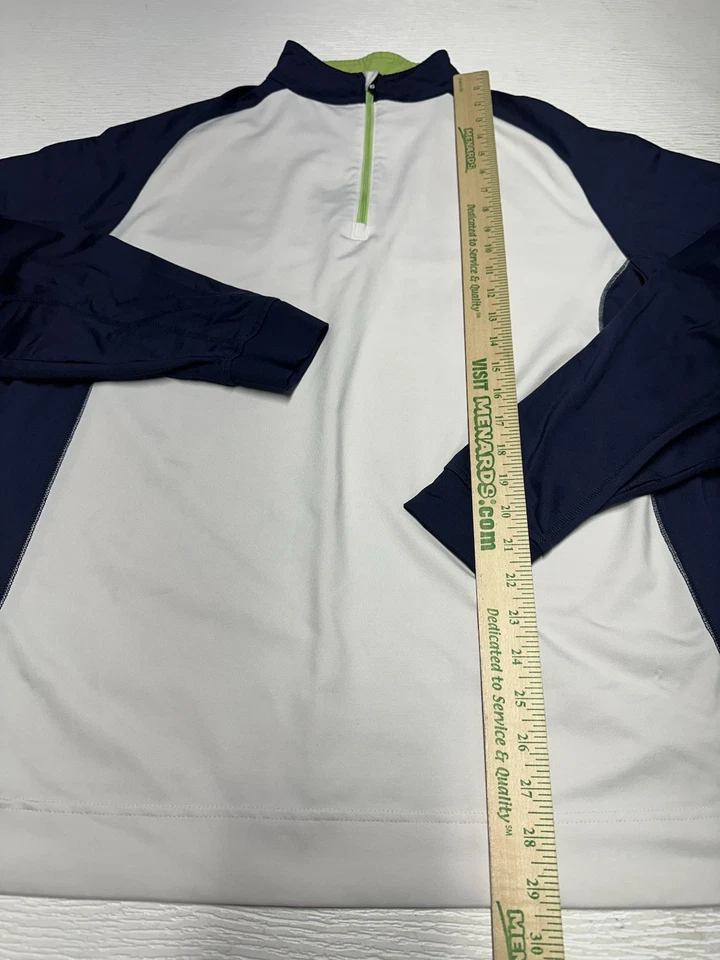 Pullover FootJoy 1/4 Cremallera Para Hombre Talla L Blanco Azul Marino Pullover Rendimiento Golf Foto 3 de 4