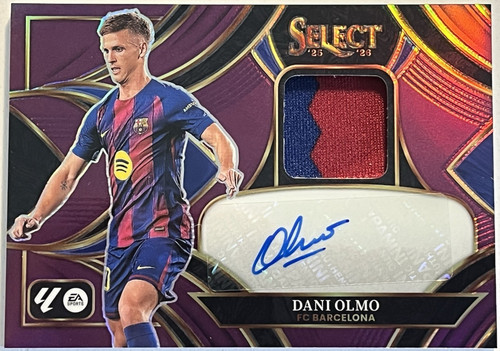 2025-26 Panini Select La Liga - Dani Olmo PURPLE PATCH AUTO #/49 Barcelona Spain