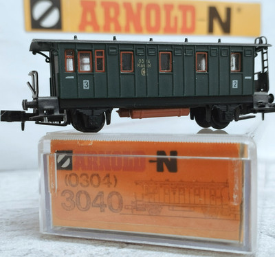 Spur N, ARNOLD 3040, 2/3. Kl. Personenwagen BC, K.P.E.V., Epoche I, OVP