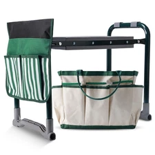 Garden Kneeler and Seat with Upgraded Widened 10 Inch Thick Kneeling Pad Garden