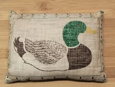 Decorative Duck/Mallard Pillow 7  x 5  x 2  Vintage Adirondacks Decor
