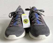 M&S GOODMOVE TRAINERS SIZE 6.5 UK GREY & BLUE LIGHT AS AIR LACE-UP VEGAN *NEW*