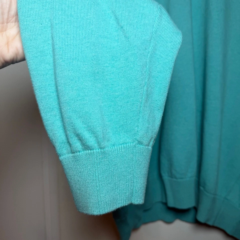 Report Collection Men's Turquoise V-Neck Cotton Sweater XL - Image 4 of 4