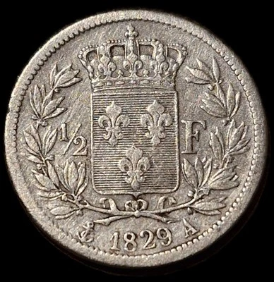 1/2 Francs Charles X 1829 A - Photo 1/2