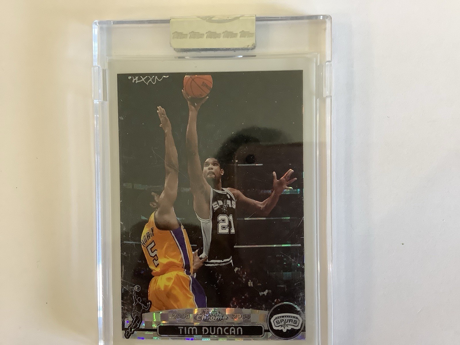 2003-04 Topps Chrome Basketball X-Fractor #21 Tim Duncan 144/220
