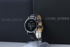 [mit Box, Papier] Georg Jensen Koppel 317 schwarz Chronograph Quarz Swiss Mad...