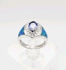 TGI Sterling Silver .70ct Tanzanite, Opal & CZ Ring Size 7 — photo 2