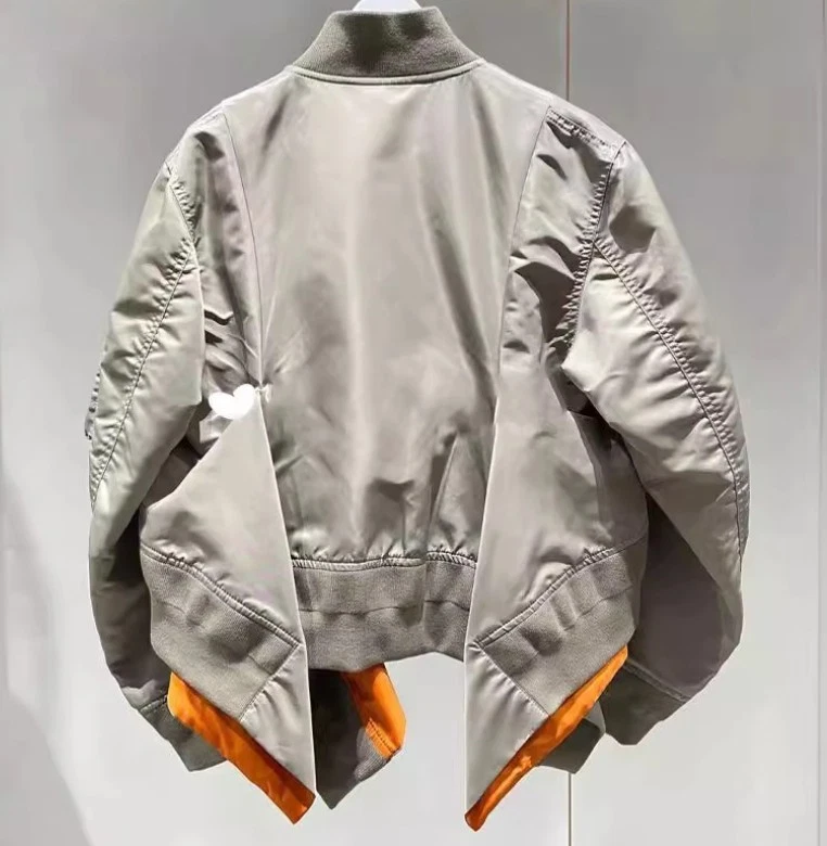 2024AW Lady Sacai Luck Spliced Folded Irregular Ruffle Edge Jacket - Image 3 of 4