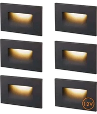 CLOUDY BAY 6 Pack 12V Low Voltage 3 Color Indoor Outdoor LED Step Light 3- 5 K